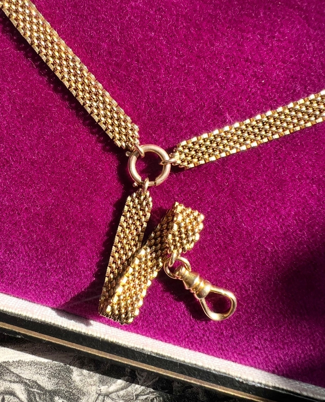 ANTIQUE • Victorian 14k Yellow Gold Watch Chain Lariat Necklace