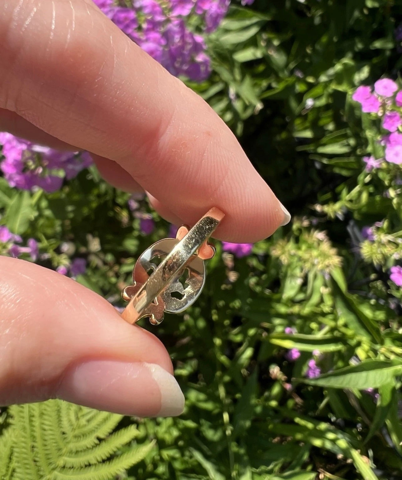 ANTIQUE • Art Deco 14k Engraved “E” Initial Ring Sz. 6.25