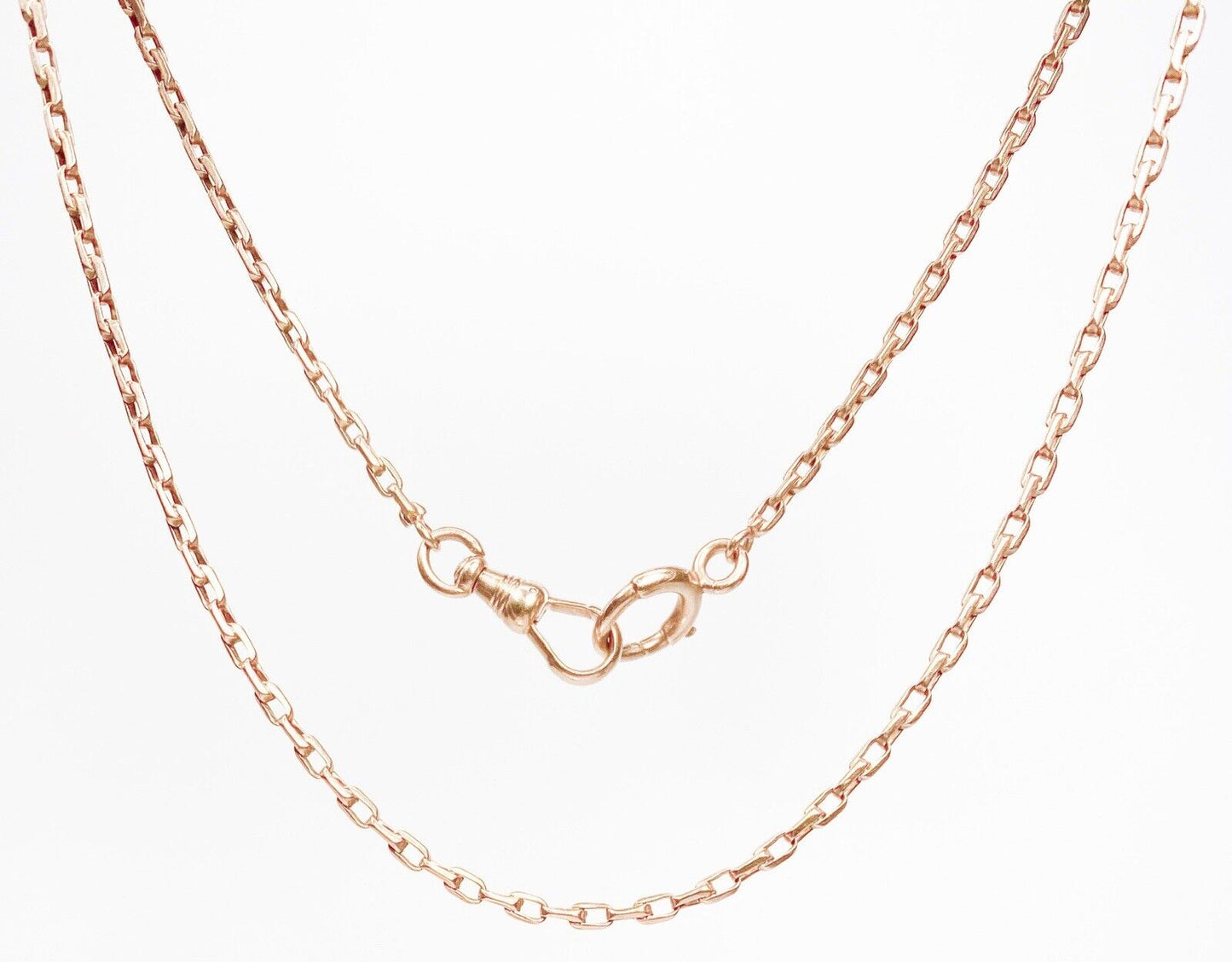 ANTIQUE • Victorian 14k Yellow Gold Biker Link Watch Chain Necklace