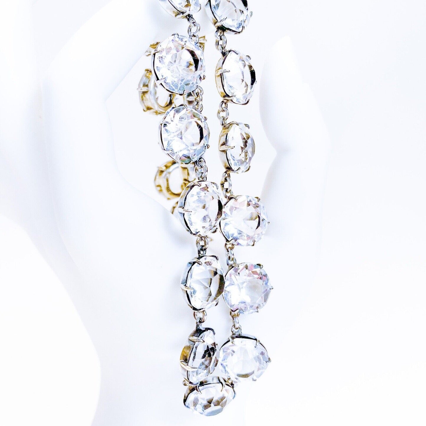 ANTIQUE • Art Deco Sterling Silver & Crystal Diamond Paste Rivière Necklace