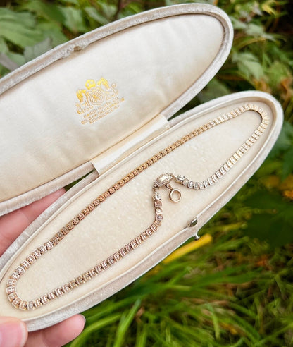 ANTIQUE • Victorian 13k Yellow Gold Book Chain Necklace w/ Engraved Box Clasp