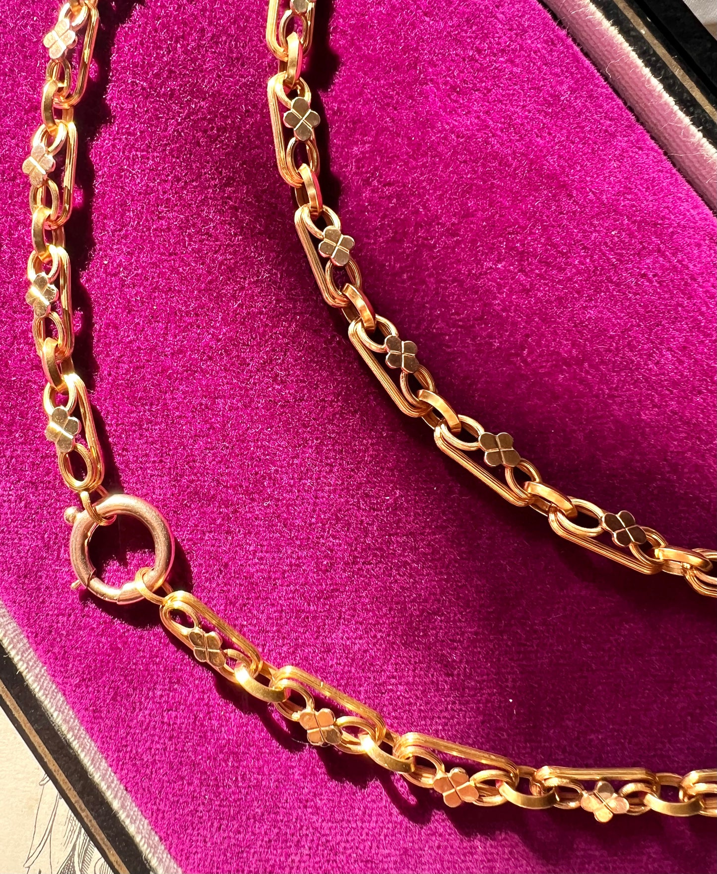 ANTIQUE • Victorian 14k Yellow Gold Ornate Book Chain Collar Necklace