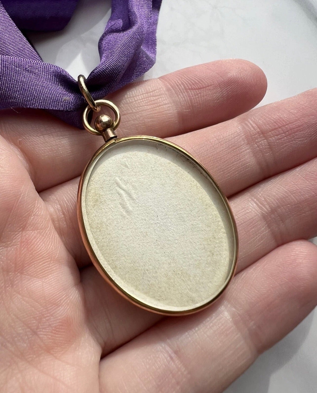 ANTIQUE • Art Nouveau 9ct Rose Gold Guache Miniature Maiden Portrait Pendant