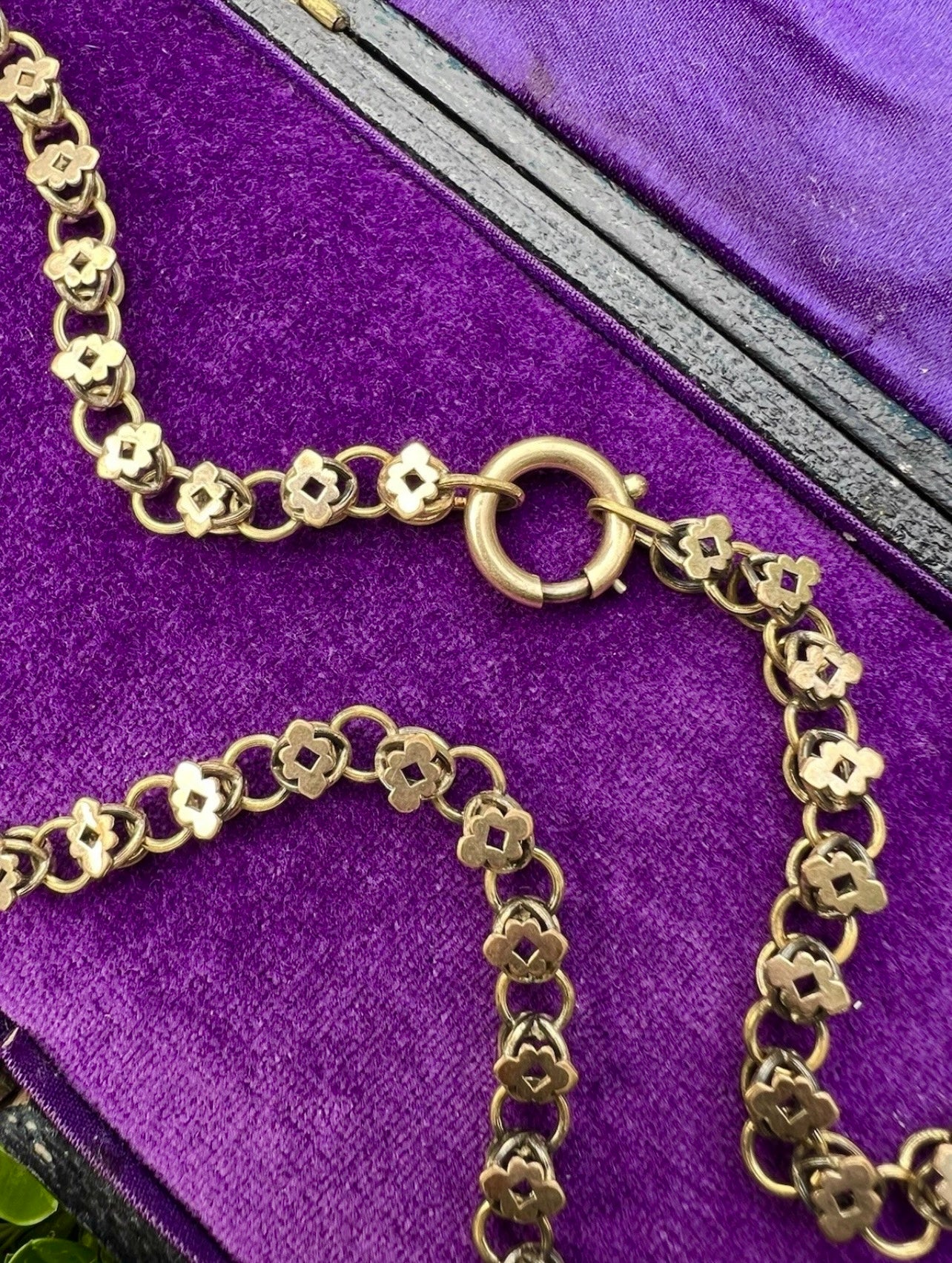 ANTIQUE • Victorian 12k Gold-Filled Ornate Book Chain Necklace