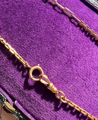 ANTIQUE • Victorian 10k/14k Rosy Yellow Gold Watch Chain