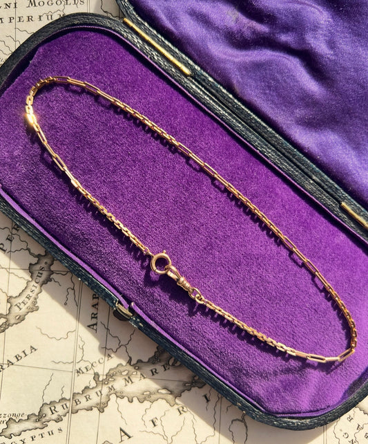 ANTIQUE • Victorian 10k/14k Rosy Yellow Gold Watch Chain