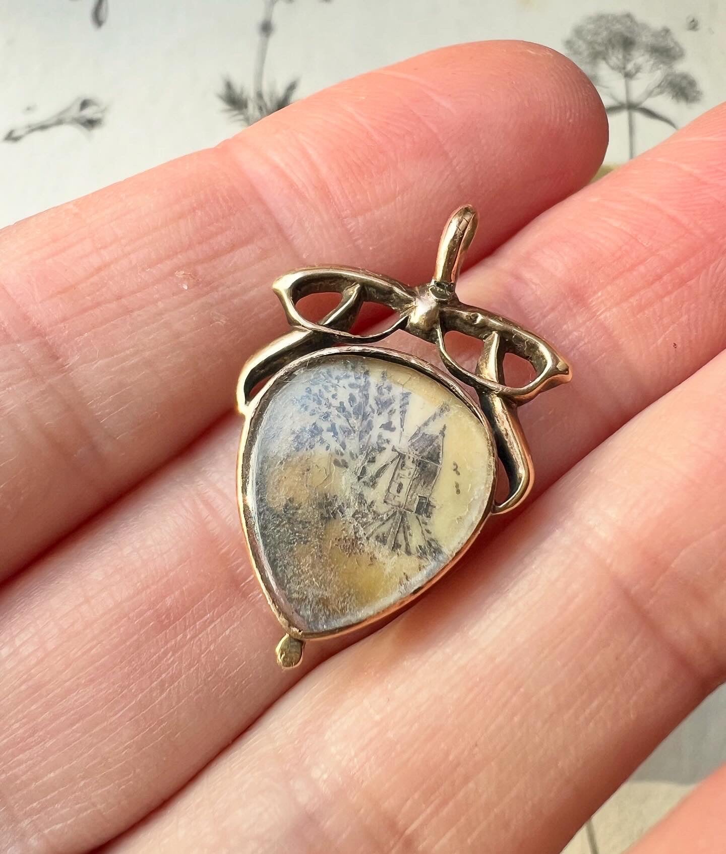 ANTIQUE • Georgian Rosy Yellow Gold Amatory Heart Pendant w/ Almandine Garnets