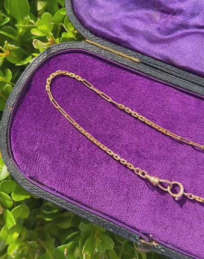 ANTIQUE • Victorian 10k/14k Rosy Yellow Gold Watch Chain