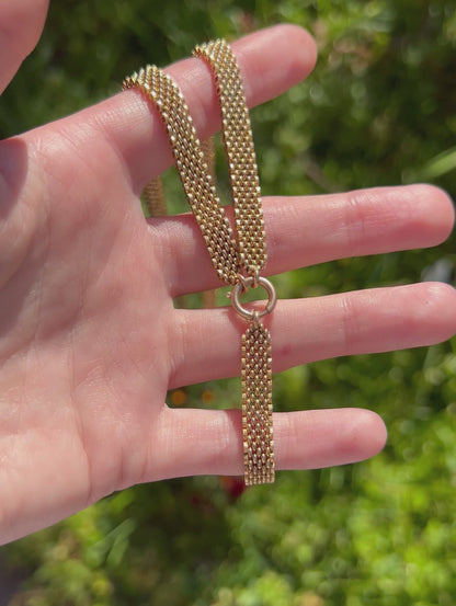 ANTIQUE • Victorian 14k Yellow Gold Watch Chain Lariat Necklace