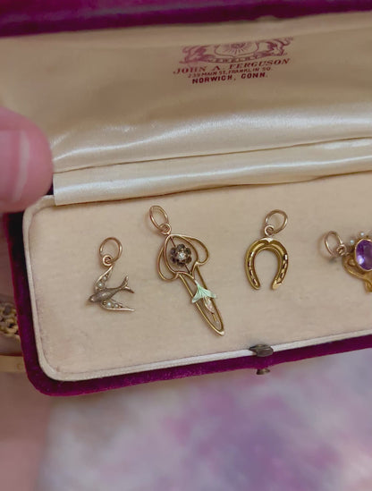 ANTIQUE • Victorian & Art Nouveau 14k Gold Conversion Charms