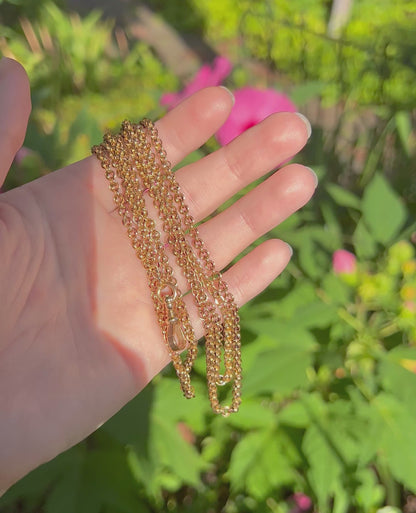 ANTIQUE • Victorian 14k Yellow Gold Longuard Chain Necklace 42”