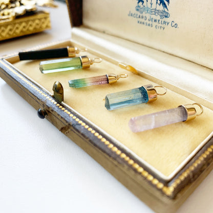 OJ ORIGINAL • Creator Crystals 14k Yellow Gold Natural Raw Crystal Formation Charms